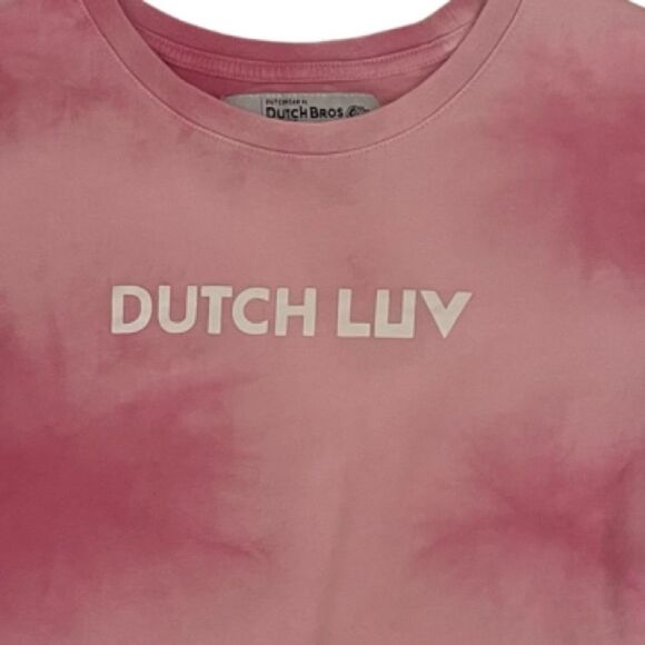 Reconstructed Dutch Bros Dutch Luv Tie Dye Tee Size Medium - Picture 3 of 6